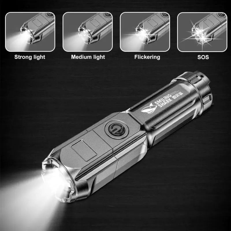 MightyBeam LED Flashlight - 100,000 Lumens, USB Rechargeable, Waterproof Tactical Torch - ShopandTop