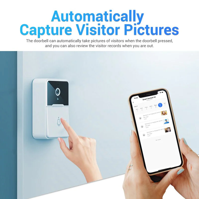 Wireless Security Smart WiFi Doorbell Intercom Video Camera Door Ring Bell Chime - ShopandTop