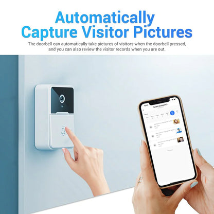 Wireless Security Smart WiFi Doorbell Intercom Video Camera Door Ring Bell Chime - ShopandTop