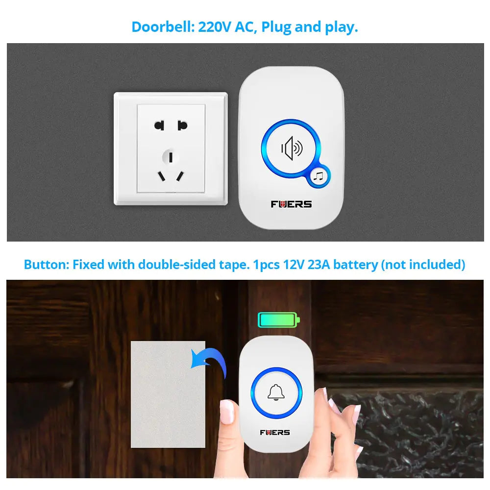 M557 Waterproof Wireless Doorbell – Customizable Melodies, Long Battery Life, and Easy Installation - ShopandTop