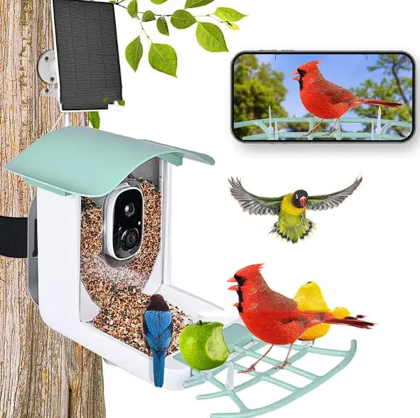 Solar-Powered Waterproof Bird Feeder with Camera – AI Smart Birdwatching Feeder - ShopandTop