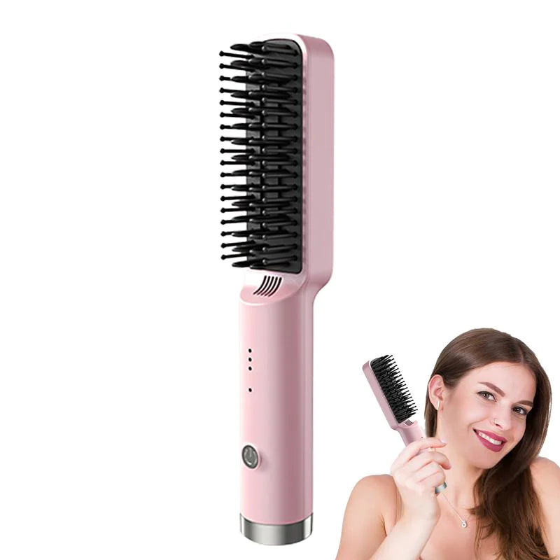 Fast Heated Straightener Brush Hair