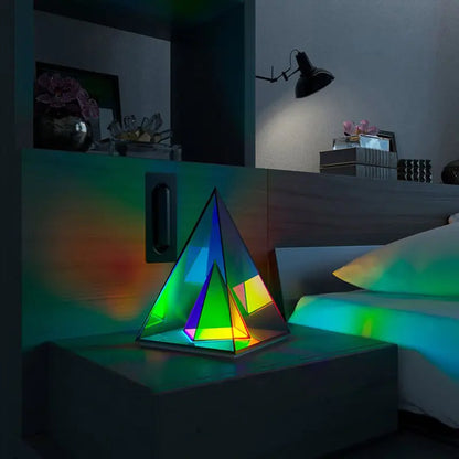 3D Pyramid Bedroom Decoration RGB Atmosphere Night Light - ShopandTop