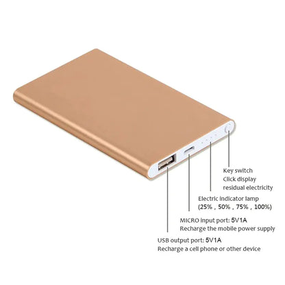 Mini Ultrathin Power Bank – Compact, Sleek, and Powerful Charging for On-the-Go - ShopandTop