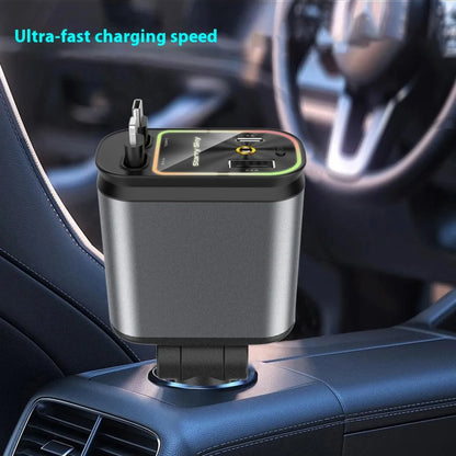 Car Mobile Phone Charger Four-in-one Multi-function Double Telescopic Strip Line