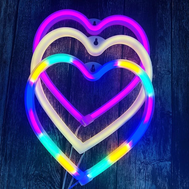 Bedroom Night Lights Neon Heart Lamp - ShopandTop