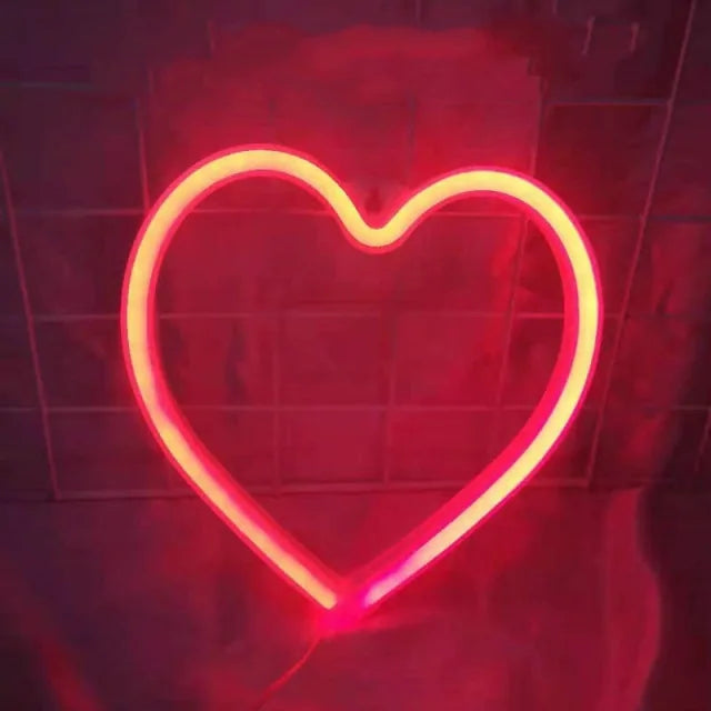 Bedroom Night Lights Neon Heart Lamp - ShopandTop