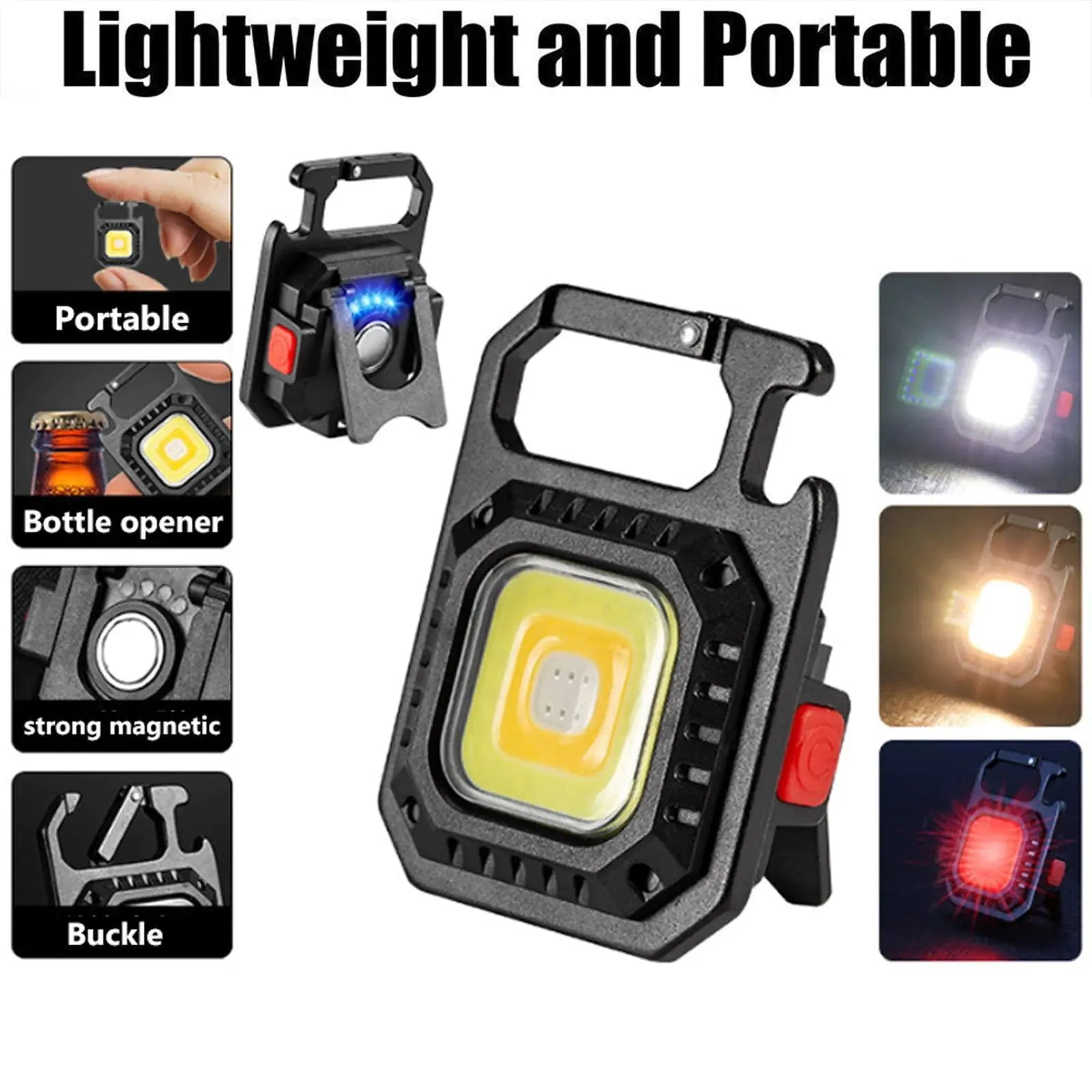 Mini LED Flashlight Work Light - Portable, USB Rechargeable, Durable Pocket Torch - ShopandTop