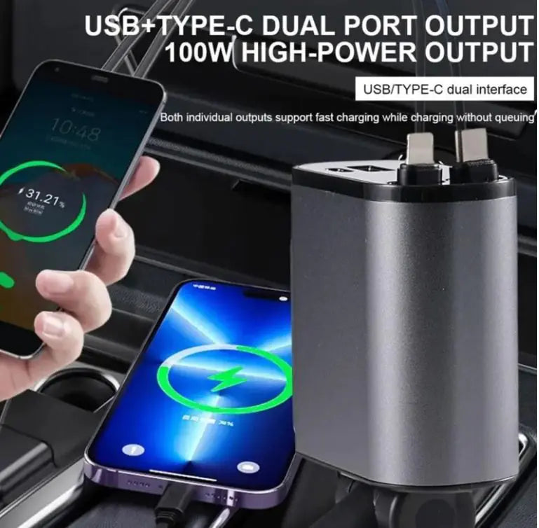 Digital Display Charging USB Adapter Cigarette Lighter One To Four - ShopandTop