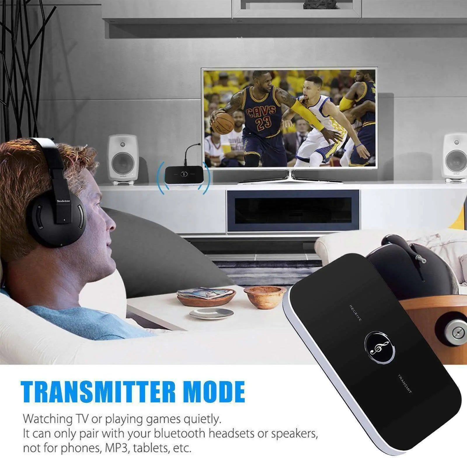 Bluetooth 5.0 Transmitter Receiver 2 IN 1 Wireless Audio 3.5mm Jack Aux Adapter - ShopandTop