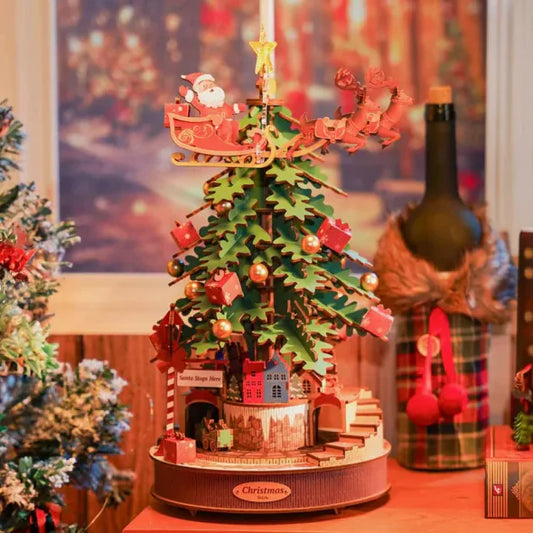 Wooden Music Box Christmas Melody Tree - ShopandTop