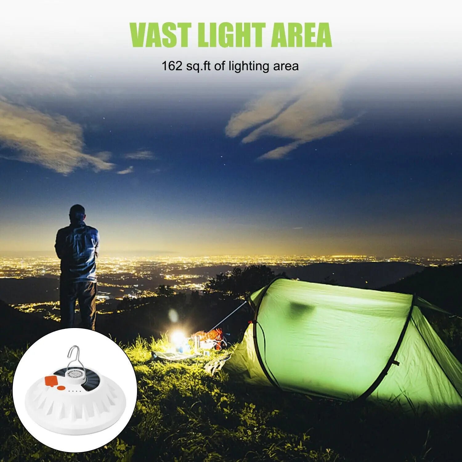 Rechargeable 60 LED Outdoor Camping Tent Light USB & Solar Lantern Hiking Lamp - ShopandTop