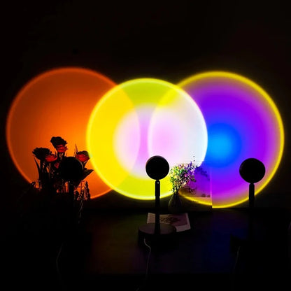 USB Rainbow Sunset Projector LED Night Light: Home Decor Lamp - ShopandTop