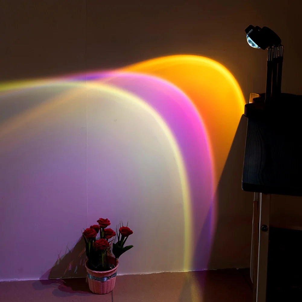 USB Rainbow Sunset Projector LED Night Light: Home Decor Lamp - ShopandTop