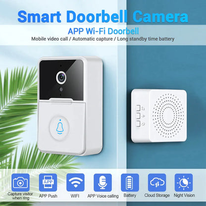 Wireless Security Smart WiFi Doorbell Intercom Video Camera Door Ring Bell Chime - ShopandTop