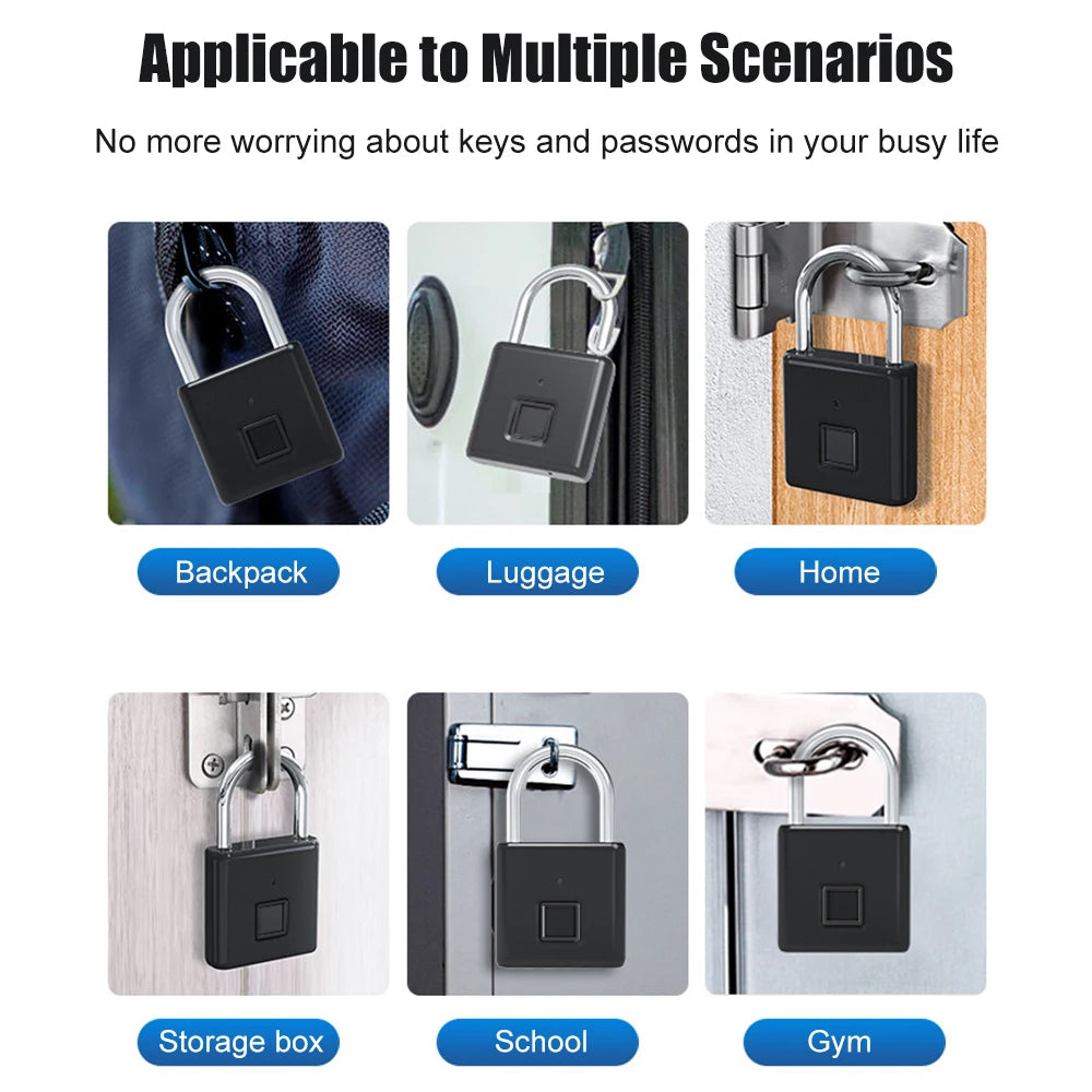 Smart Fingerprint Padlock - Keyless Access with Advanced Fingerprint Technology - ShopandTop