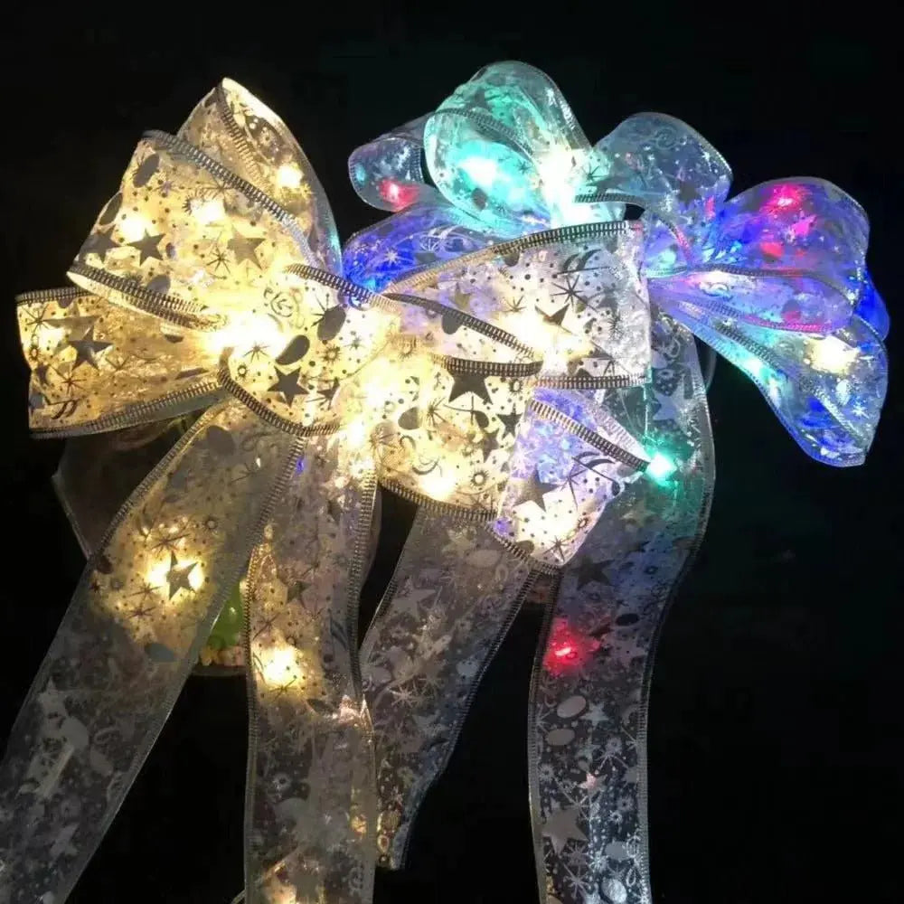 Large Printed Light Up Christmas Bow - ShopandTop