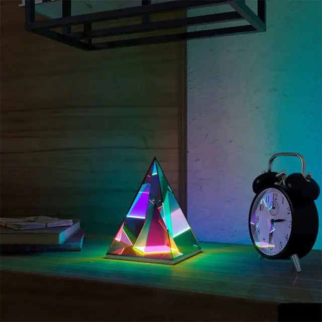 3D Pyramid Bedroom Decoration RGB Atmosphere Night Light - ShopandTop