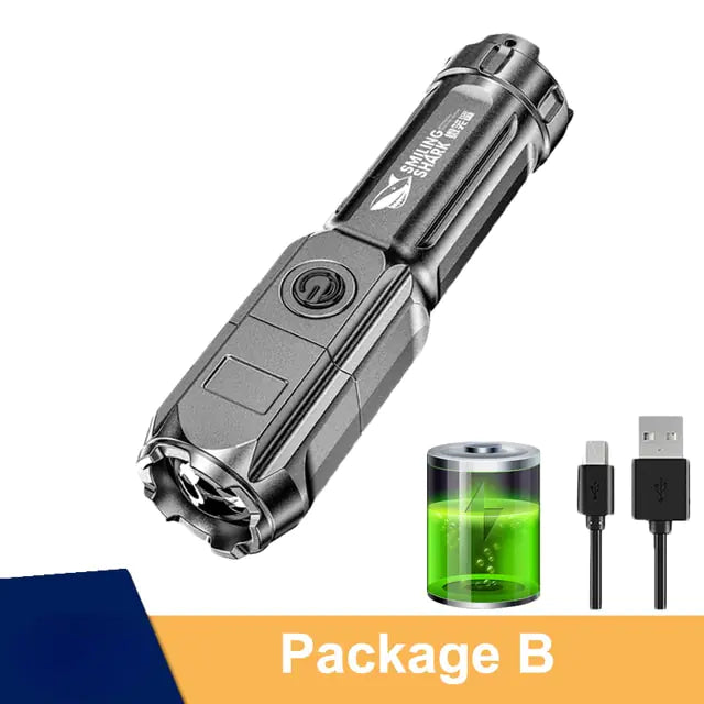 MightyBeam LED Flashlight - 100,000 Lumens, USB Rechargeable, Waterproof Tactical Torch - ShopandTop