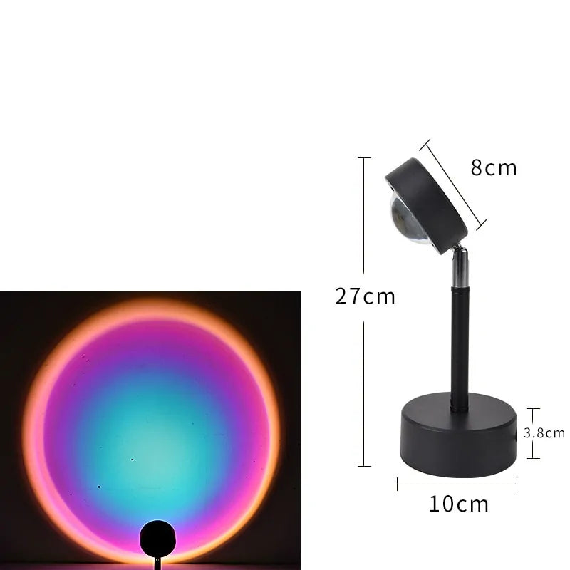 USB Rainbow Sunset Projector LED Night Light: Home Decor Lamp - ShopandTop