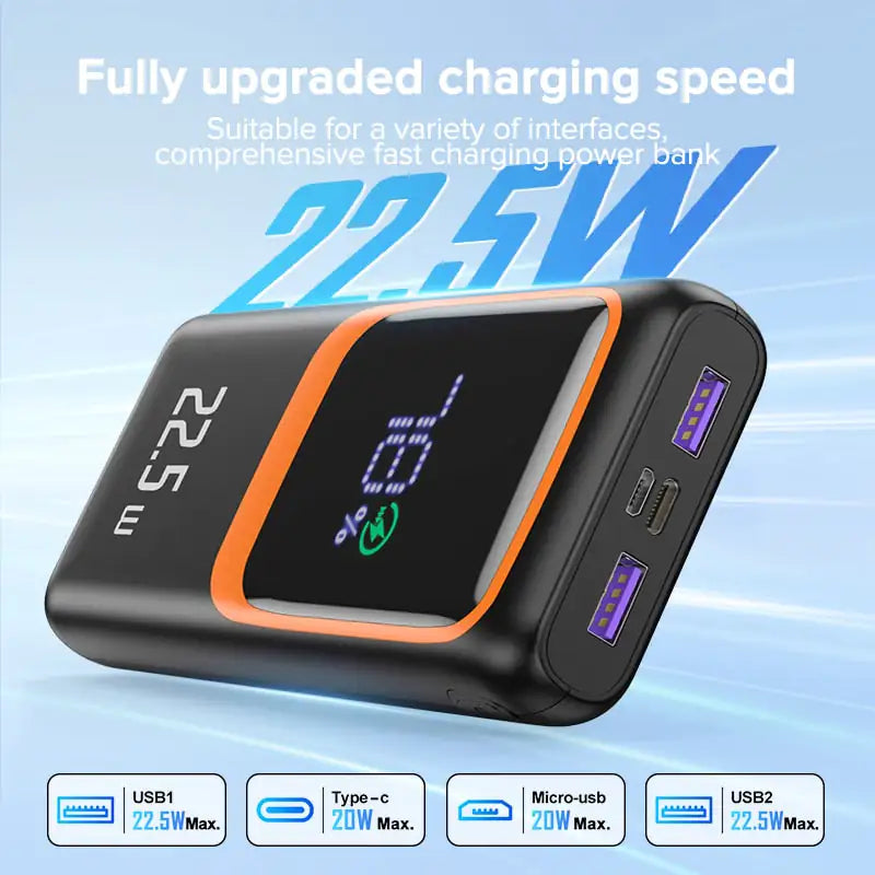 Universal Power Bank Charger – 20000mAh High-Capacity Portable Power Bank - ShopandTop