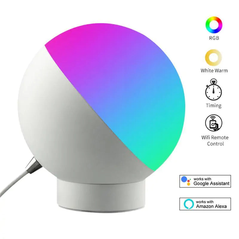 Smart Bedside Lamp – Voice-Controlled, Energy-Efficient LED with Customizable Colors and App Control - ShopandTop