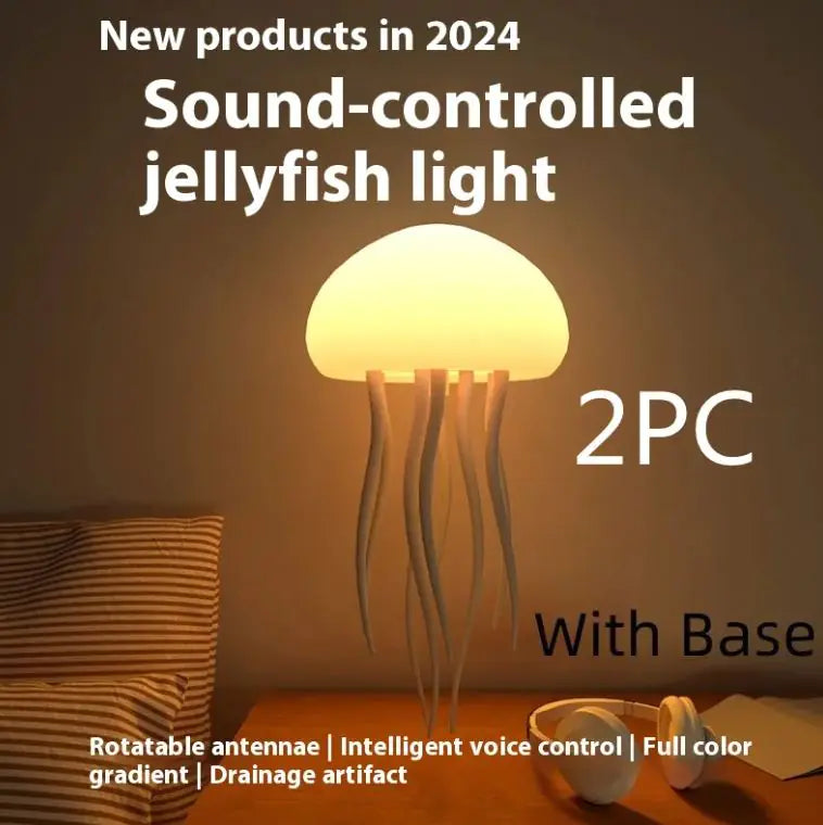 Jellyfish Mood Lamp LED Jellyfish Night Light Portable Jellyfish Lamp Jellyfish Decorations Smart Table Lamp For Bedside Desk - ShopandTop