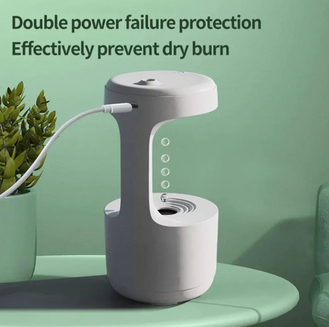 Bedroom Anti-Gravity Humidifier with Clock Water Drop Backflow Aroma Diffuser - ShopandTop