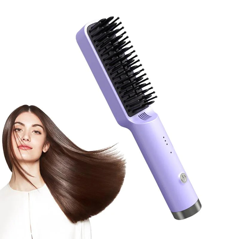 Fast Heated Straightener Brush Hair