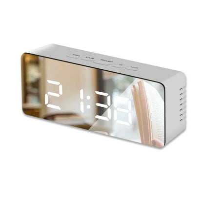 LED Mirror Alarm Clock Digital - Sleek Timekeeping with Multifunctional Features - ShopandTop