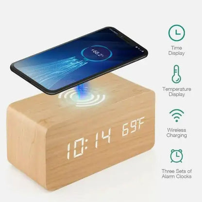 Wooden Digital Alarm Clock