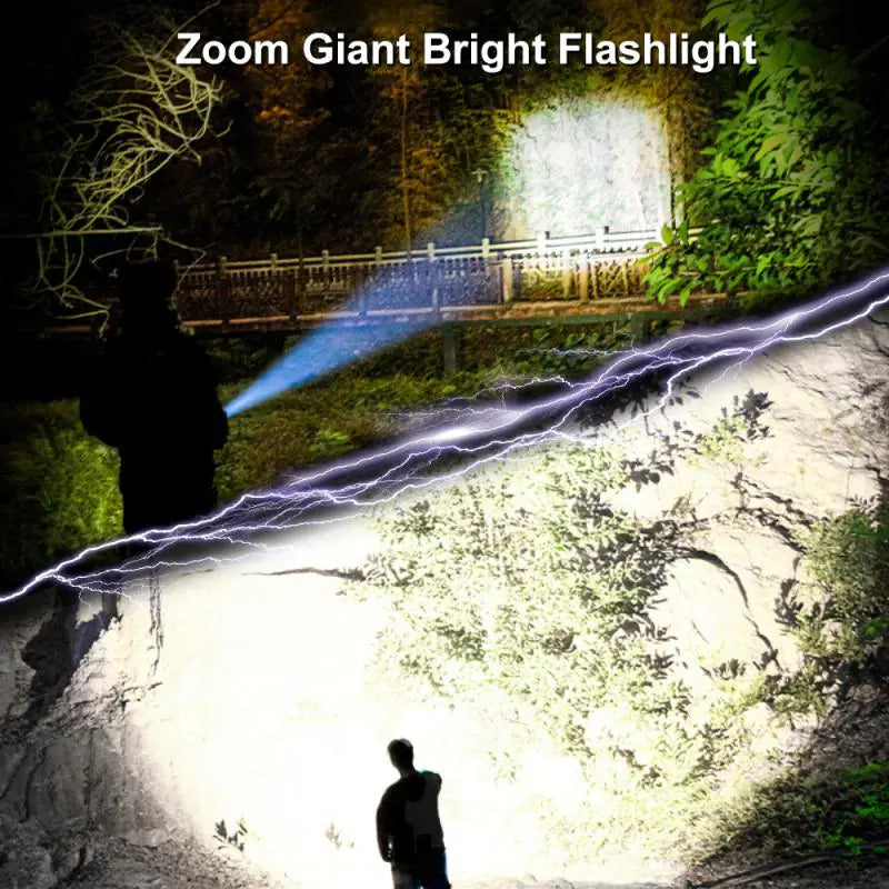 MightyBeam LED Flashlight - 100,000 Lumens, USB Rechargeable, Waterproof Tactical Torch - ShopandTop