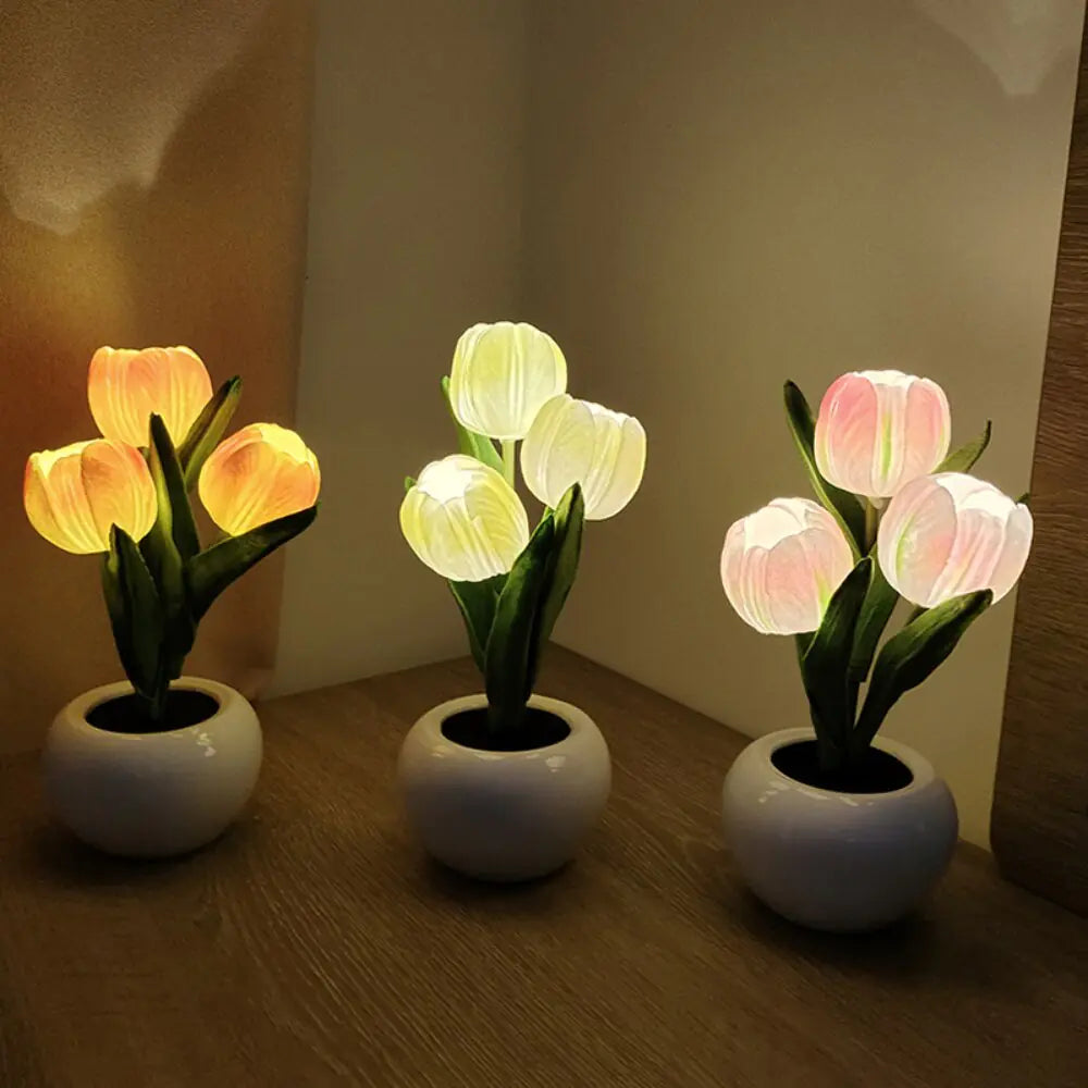 LED Simulation Tulip Flower Pot Lamp - ShopandTop