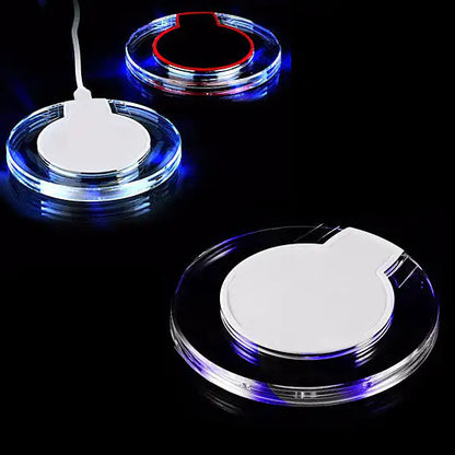 Wireless Qi Charger In Translucent Color For Samsung And Other Compatible Phones