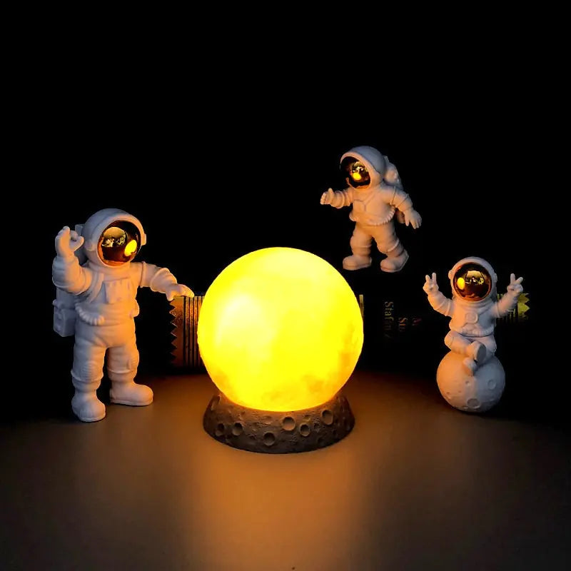 Astronaut Yellow Moon Ambient Light Ornament - ShopandTop