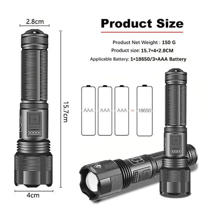 DefenderX LED Ultra Flashlight - 12000 Lumens, Built for Durability and Power - ShopandTop