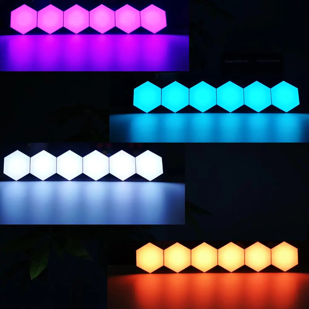 Smart Hexagon Lights – Customizable Modular LED Panels with Smartphone and Voice Control - ShopandTop