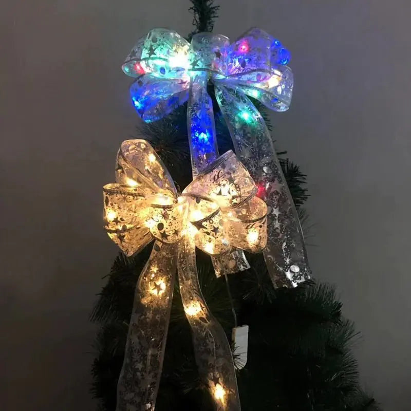 Large Printed Light Up Christmas Bow - ShopandTop