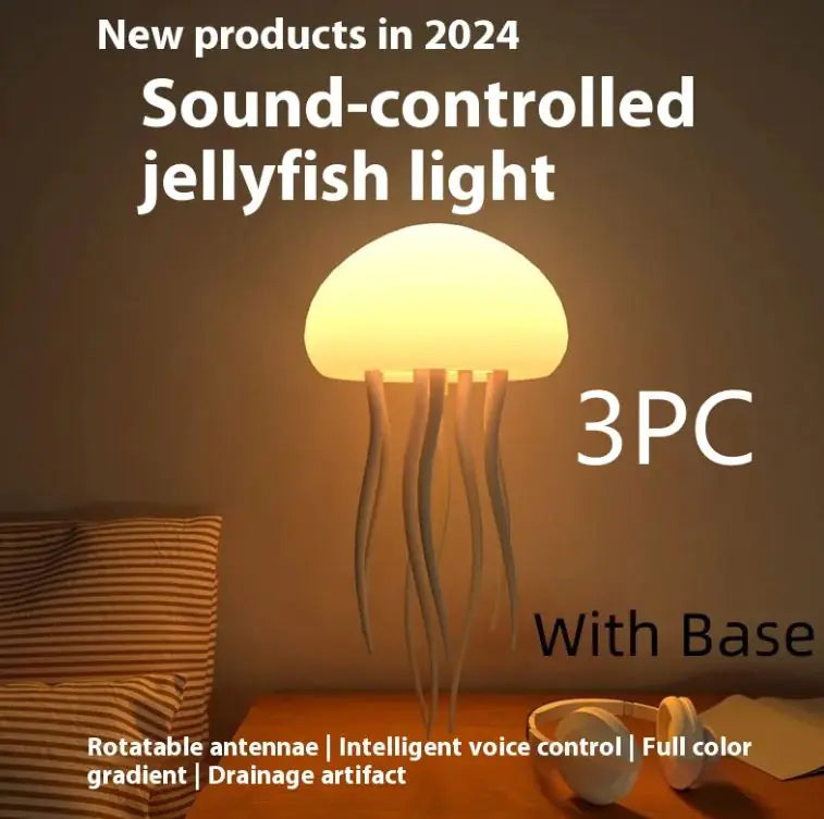 Jellyfish Mood Lamp LED Jellyfish Night Light Portable Jellyfish Lamp Jellyfish Decorations Smart Table Lamp For Bedside Desk - ShopandTop