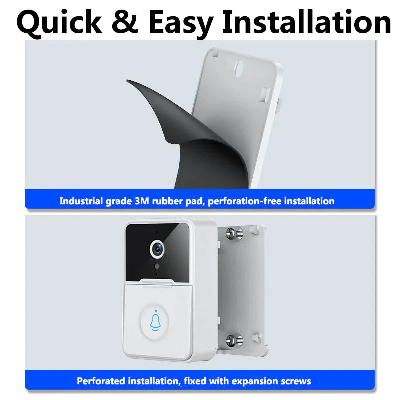 Wireless Security Smart WiFi Doorbell Intercom Video Camera Door Ring Bell Chime - ShopandTop