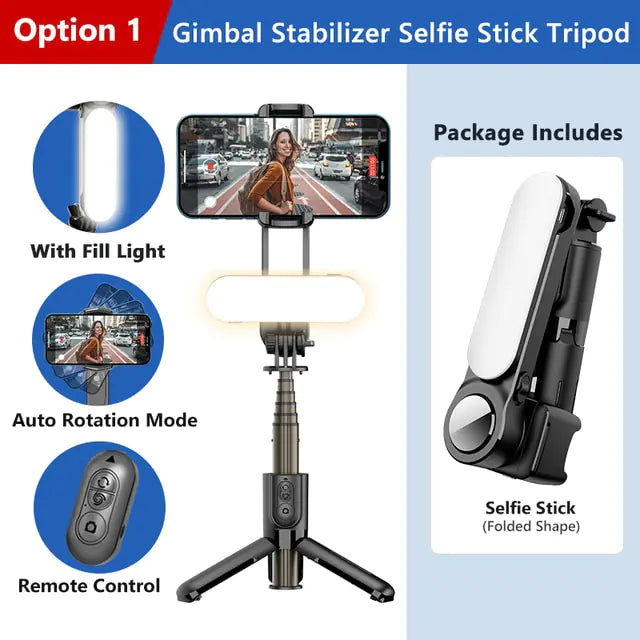 Versatile Smartphone Stabilizer with Bluetooth Light