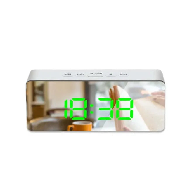 LED Mirror Alarm Clock Digital - Sleek Timekeeping with Multifunctional Features - ShopandTop