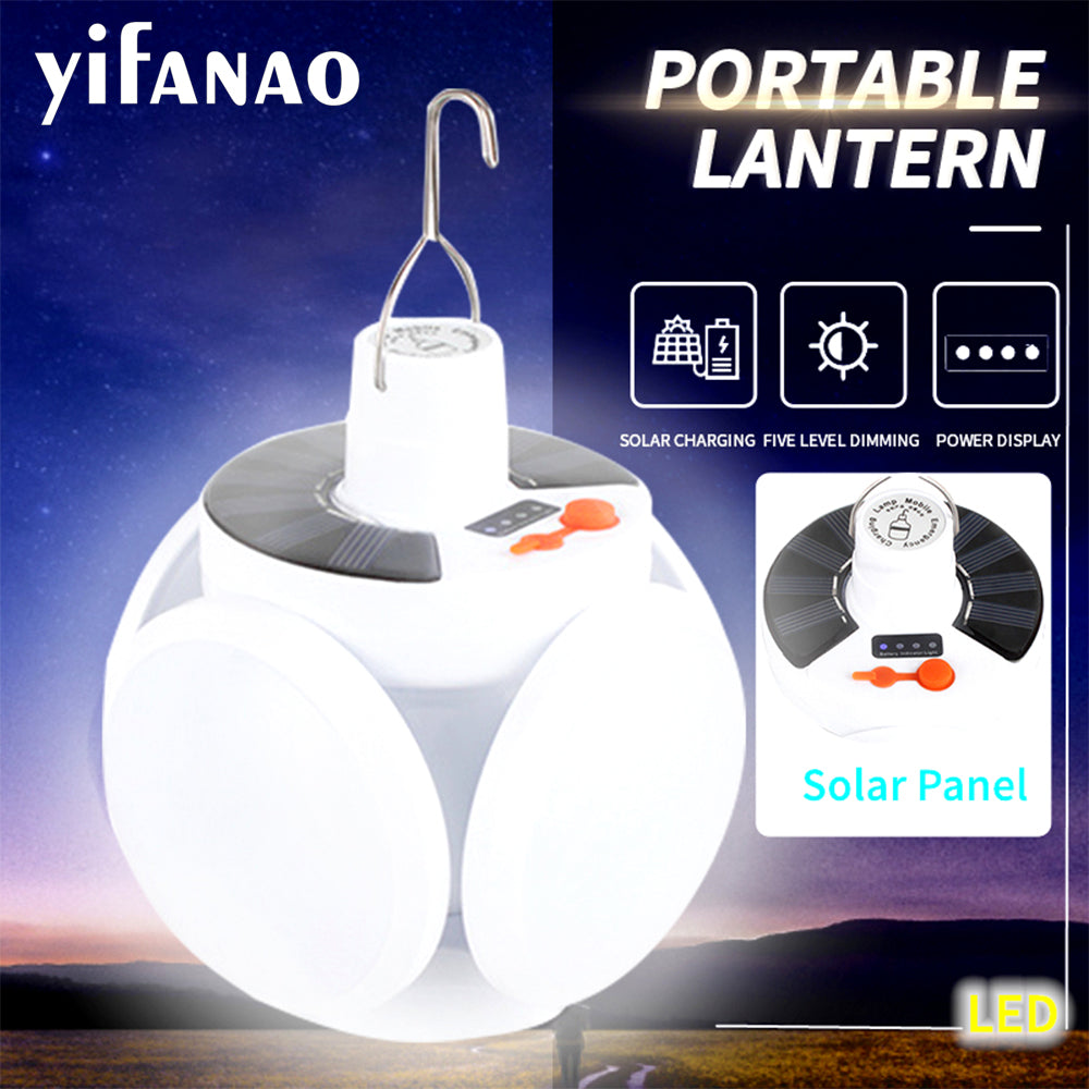 Solar Outdoor Lantern Emergency Lamp - 5 Modes & USB Rechargeable - ShopandTop