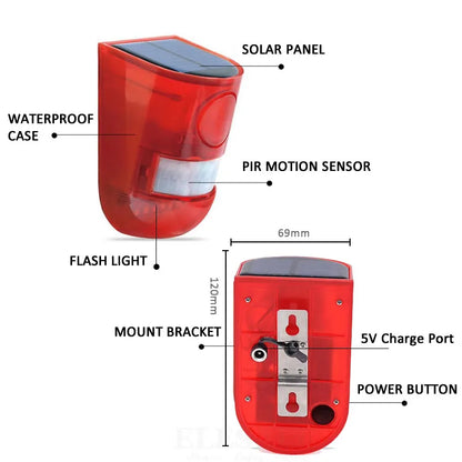 Solar Infrared Motion Sensor Alarm - Wireless, Eco-Friendly Security Solution - ShopandTop