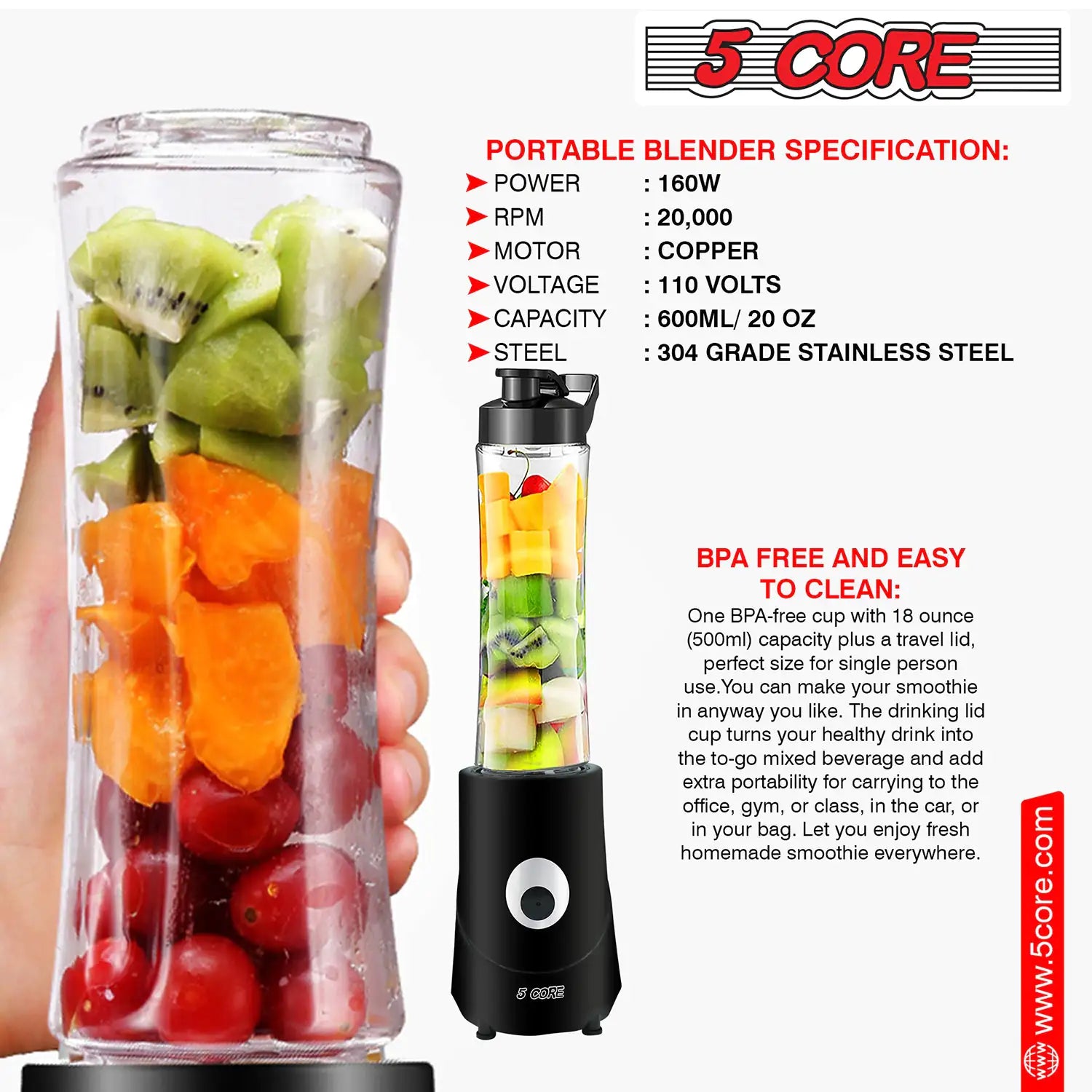 5Core Portable Personal Blender - ShopandTop