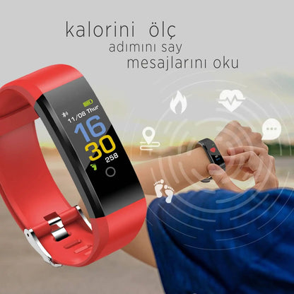 Polosmart PSSW01 Smart Fit Smart Bracelet, Red - ShopandTop