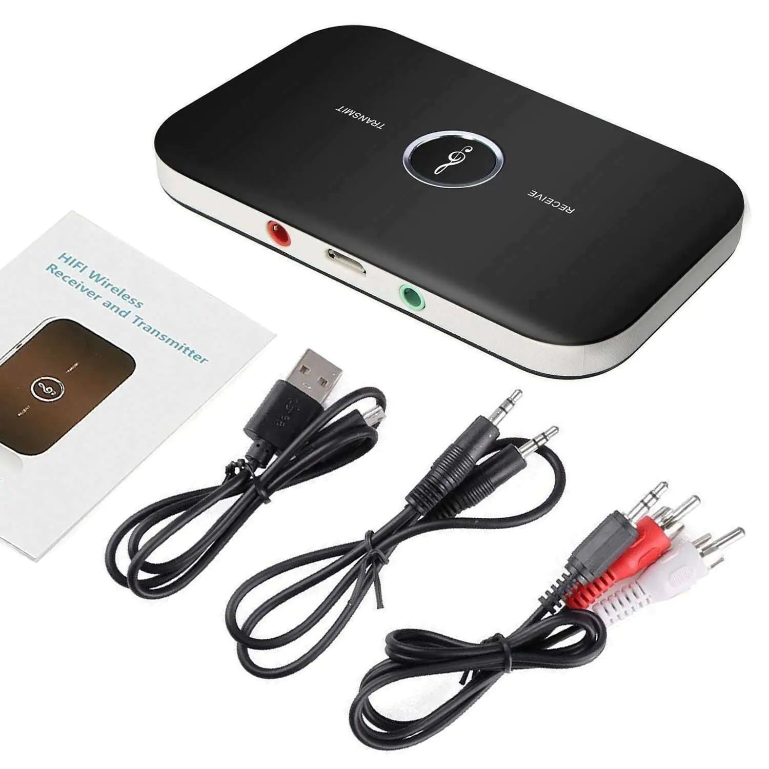 Bluetooth 5.0 Transmitter Receiver 2 IN 1 Wireless Audio 3.5mm Jack Aux Adapter - ShopandTop