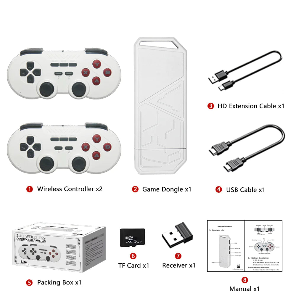 Compact Retro Gaming Console with HDMI and USB Connectivity