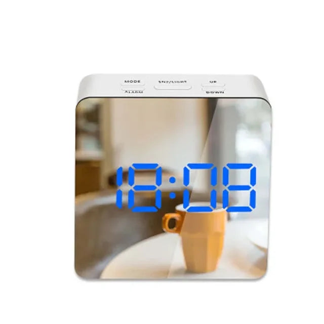 LED Mirror Alarm Clock Digital - Sleek Timekeeping with Multifunctional Features - ShopandTop