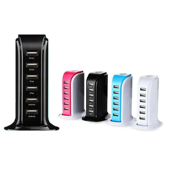 SmartPower Tower – 6-Port USB Desktop Charger for Fast and Efficient Charging - ShopandTop